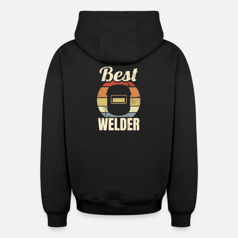 Soudeur drôle - Sweat à capuche unisexe zippé oversize épais SPREAD - noir