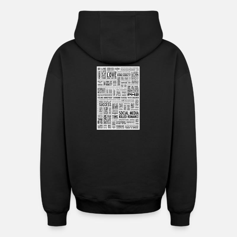 manifeste - Sweat à capuche unisexe zippé oversize épais SPREAD - noir