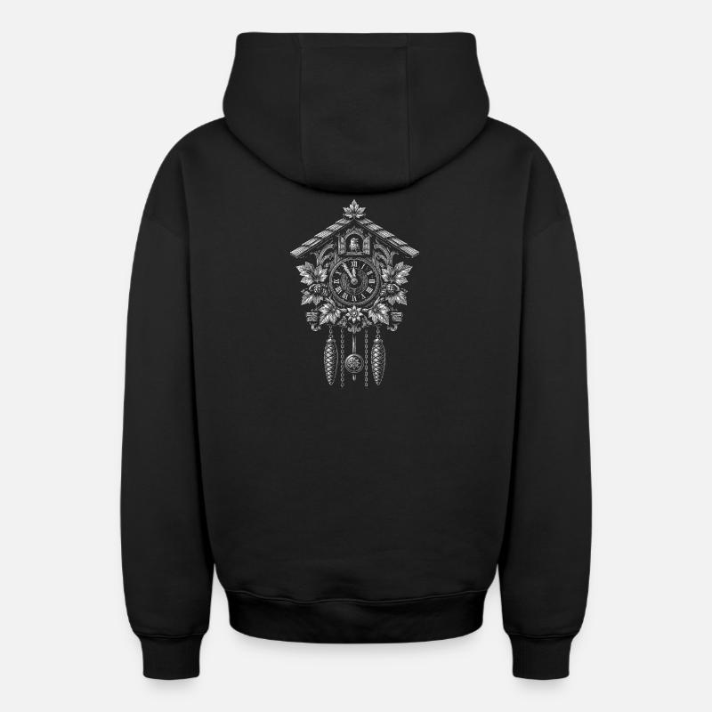 coucou - Sweat à capuche unisexe zippé oversize épais SPREAD - noir