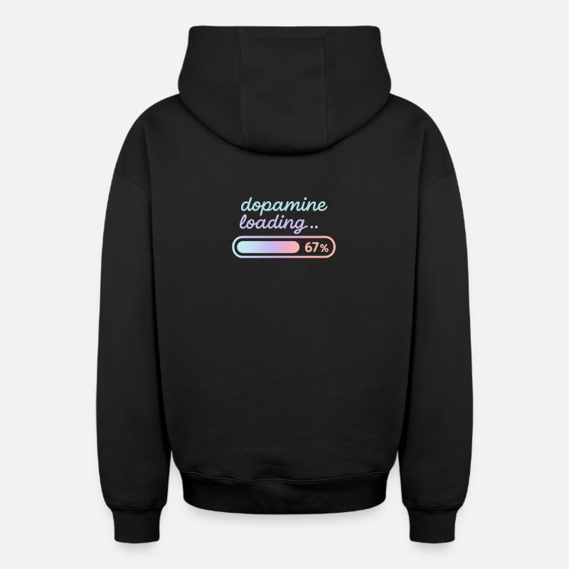 Dopamine Loading Pastel Gradient - Oversized Heavyweight Unisex Zip Hoodie - black