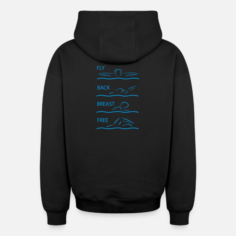 nage - Sweat à capuche unisexe zippé oversize épais SPREAD - noir