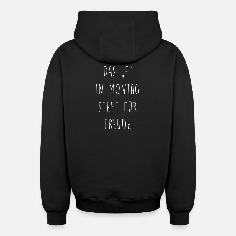 Le F représente la joie - Sweat à capuche unisexe zippé oversize épais SPREAD - noir