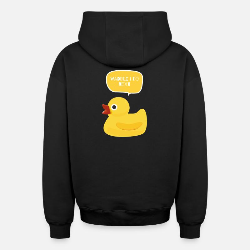 Waddle I Do Next Duck Design - Sweat à capuche unisexe zippé oversize épais SPREAD - noir