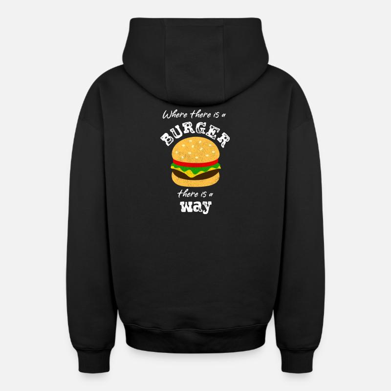 Hamburger à hamburger - Sweat à capuche unisexe zippé oversize épais SPREAD - noir