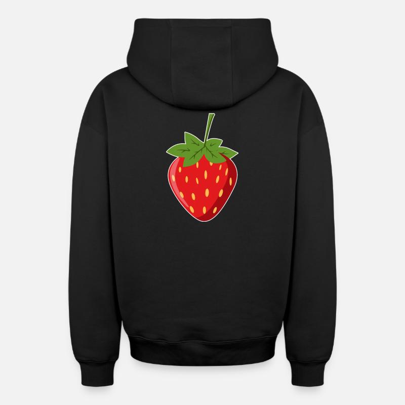 Fraise - Sweat à capuche unisexe zippé oversize épais SPREAD - noir