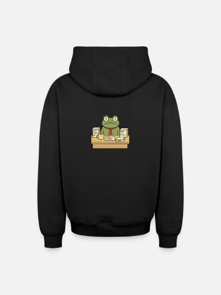 Business Frog - Oversized Heavyweight Unisex Zip Hoodie - black