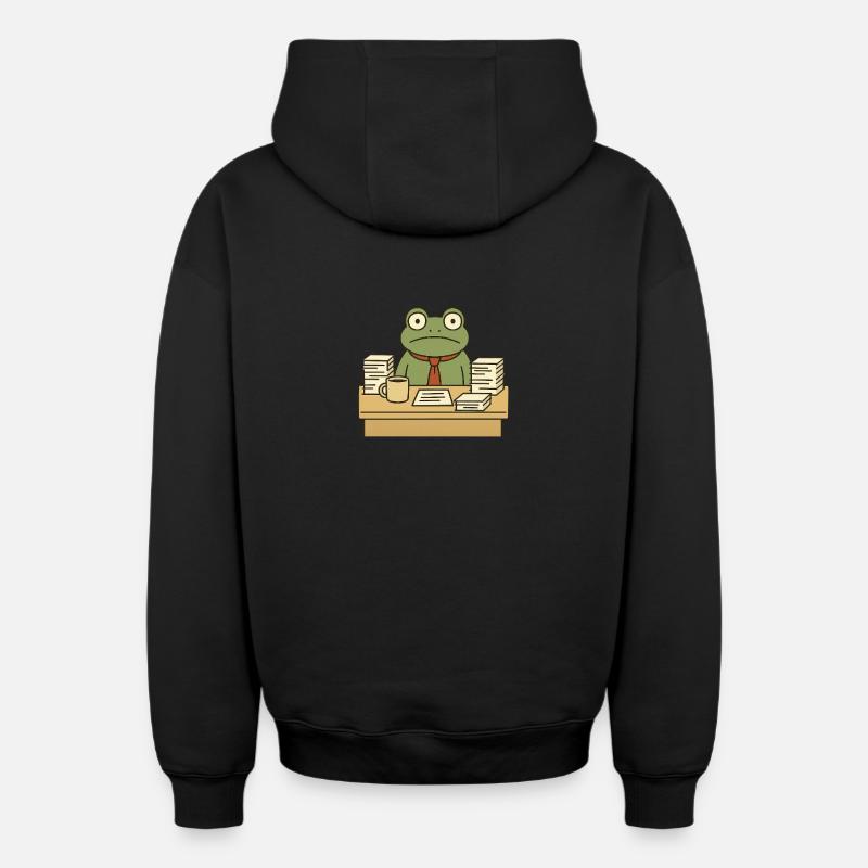 Grenouille d’affaires - Sweat à capuche unisexe zippé oversize épais SPREAD - noir