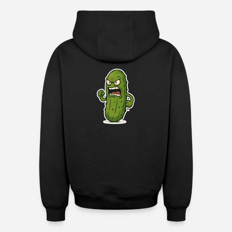 Attaque du concombre - Sweat à capuche unisexe zippé oversize épais SPREAD - noir