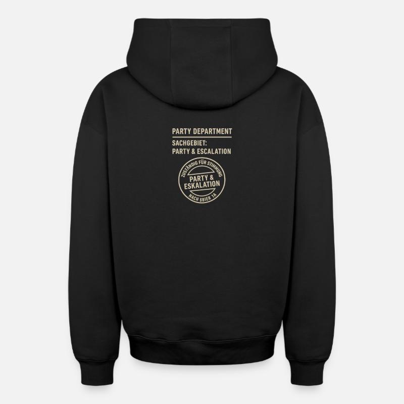 Party & Escalation Conception de sérigraphie - Sweat à capuche unisexe zippé oversize épais SPREAD - noir