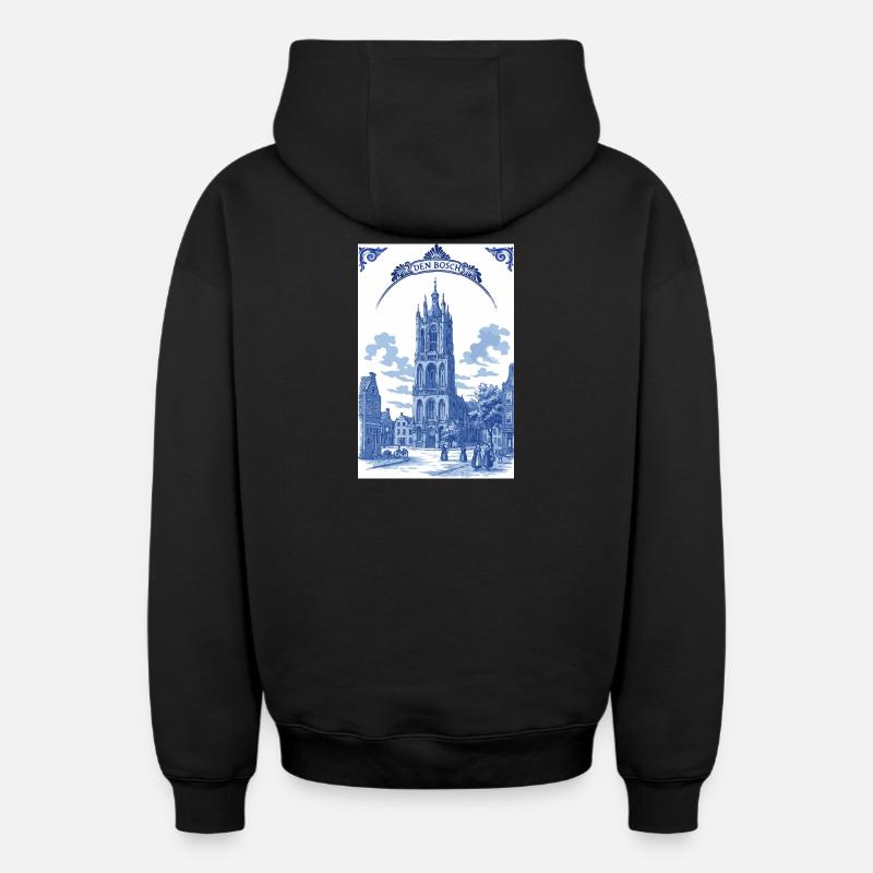 Cathédrale Saint-Jean d’Hertogenbosch - Sweat à capuche unisexe zippé oversize épais SPREAD - noir