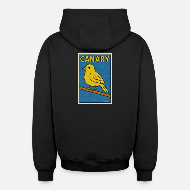 Illustration de canari - Sweat à capuche unisexe zippé oversize épais SPREAD - noir