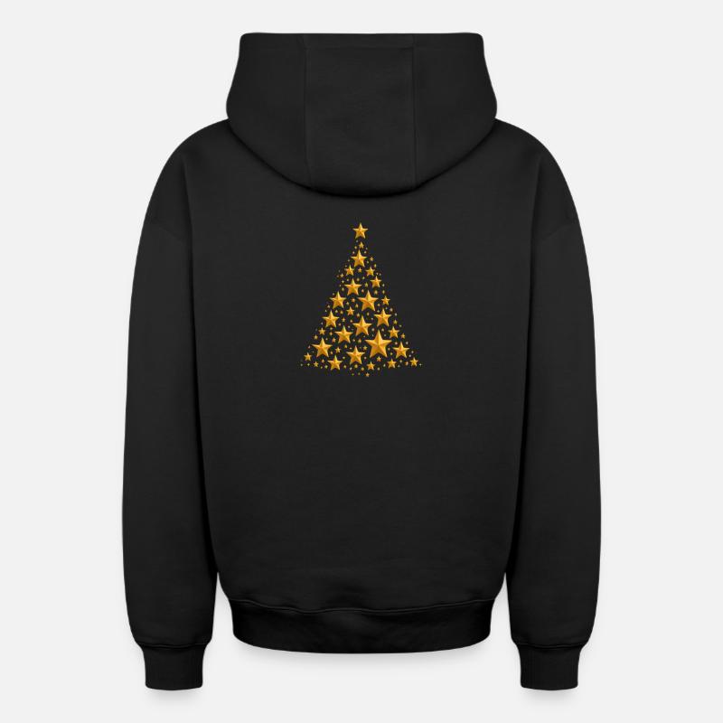 Sapin de Noël Noël - Sweat à capuche unisexe zippé oversize épais SPREAD - noir