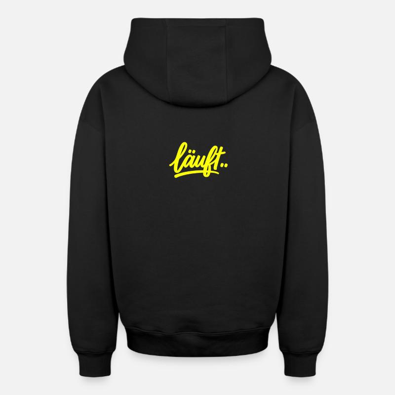 Courir... Neon - Sweat à capuche unisexe zippé oversize épais SPREAD - noir