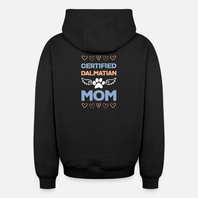 Maman dalmate certifiée - Sweat à capuche unisexe zippé oversize épais SPREAD - noir