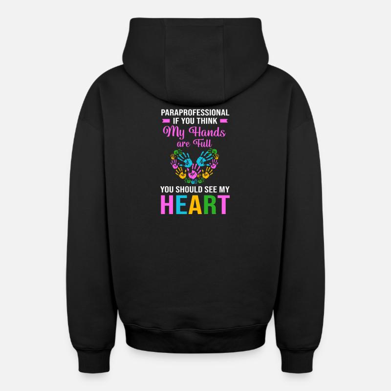 Paraeducator Lehrerassistent Paraprofessional - Oversized Heavyweight Unisex Zip Hoodie - Schwarz