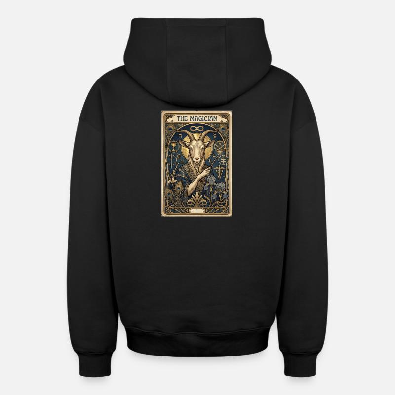 La chèvre, le magicien - Sweat à capuche unisexe zippé oversize épais SPREAD - noir