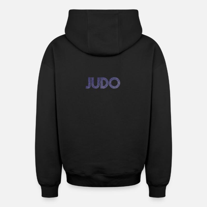judo - Sweat à capuche unisexe zippé oversize épais SPREAD - noir