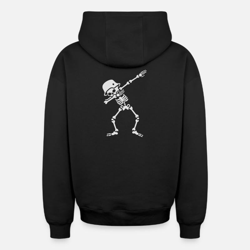 Dab dabbing biker - Sweat à capuche unisexe zippé oversize épais SPREAD - noir