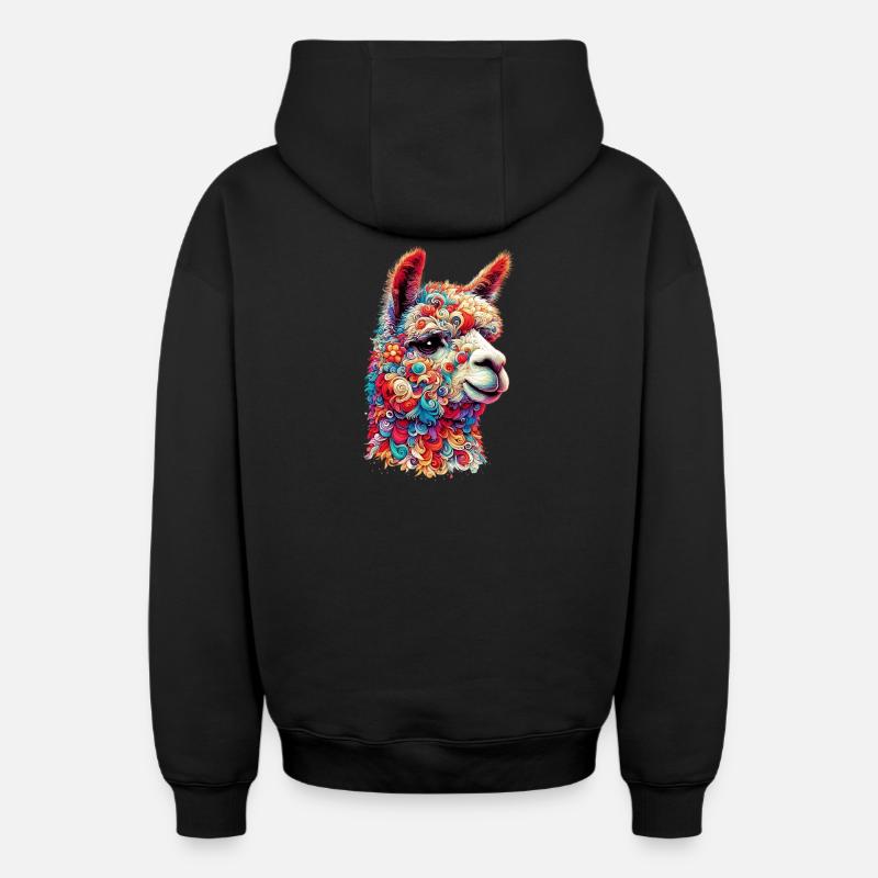 Alpaga - Sweat à capuche unisexe zippé oversize épais SPREAD - noir