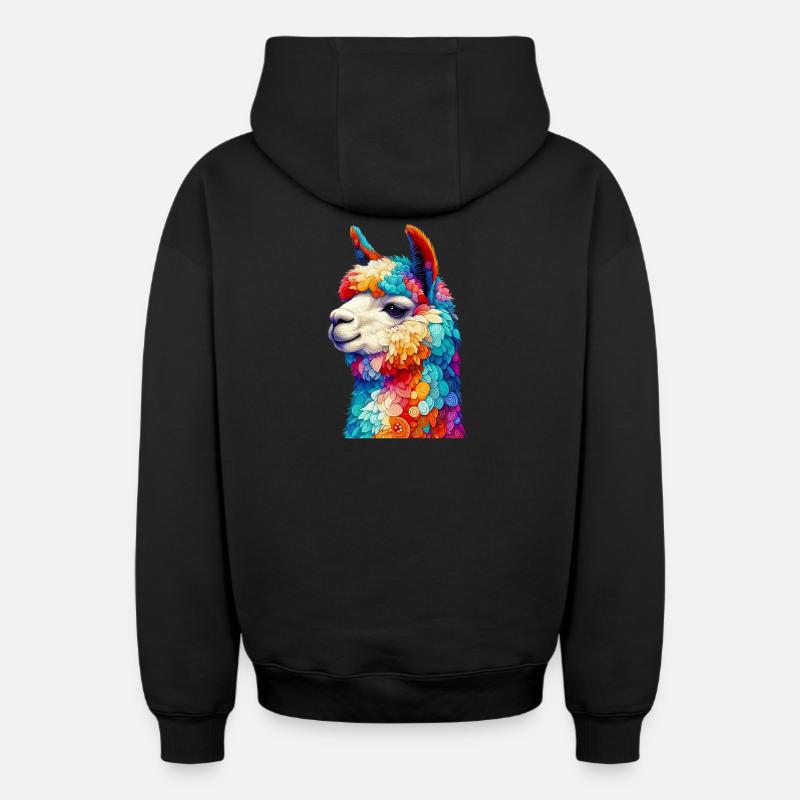 Alpaga - Sweat à capuche unisexe zippé oversize épais SPREAD - noir