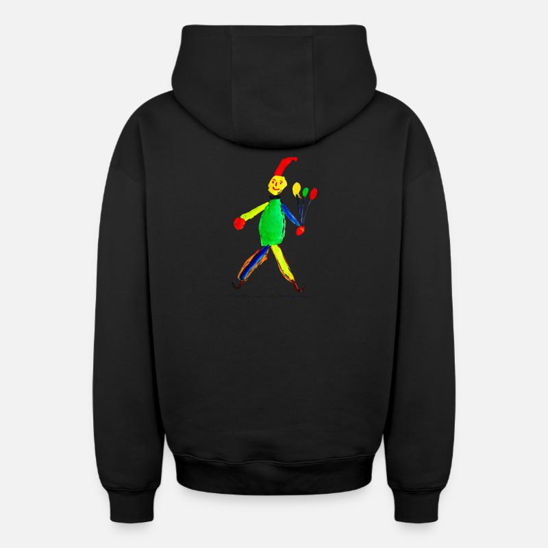 Jumping jack - Sweat à capuche unisexe zippé oversize épais SPREAD - noir