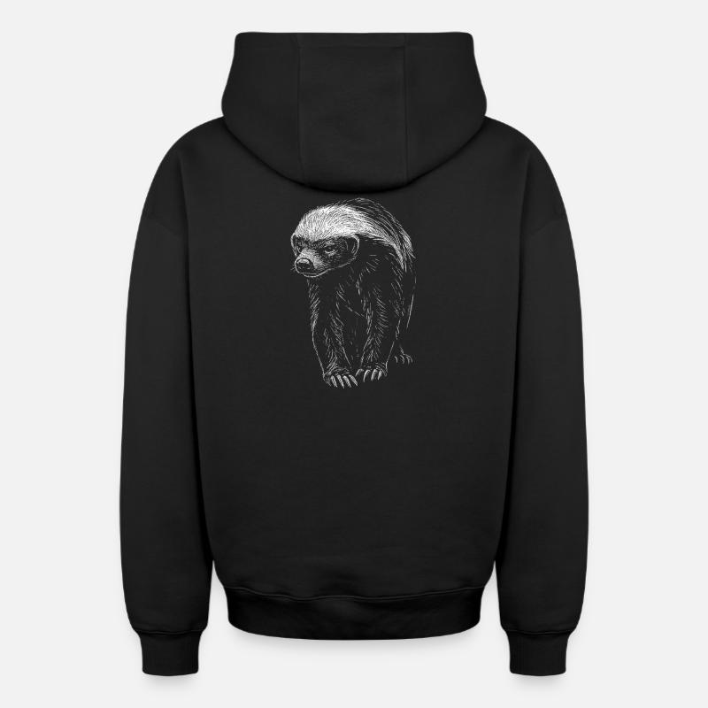 Ratel - Sweat à capuche unisexe zippé oversize épais SPREAD - noir