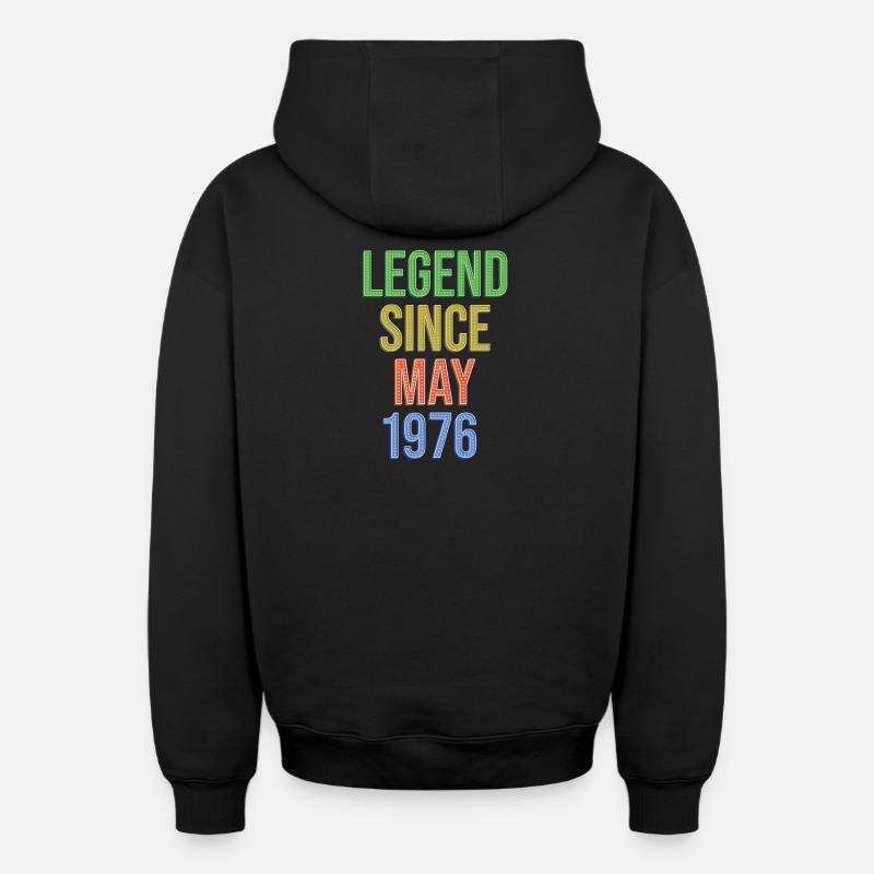 Légende Depuis mai 1976 - Sweat à capuche unisexe zippé oversize épais SPREAD - noir