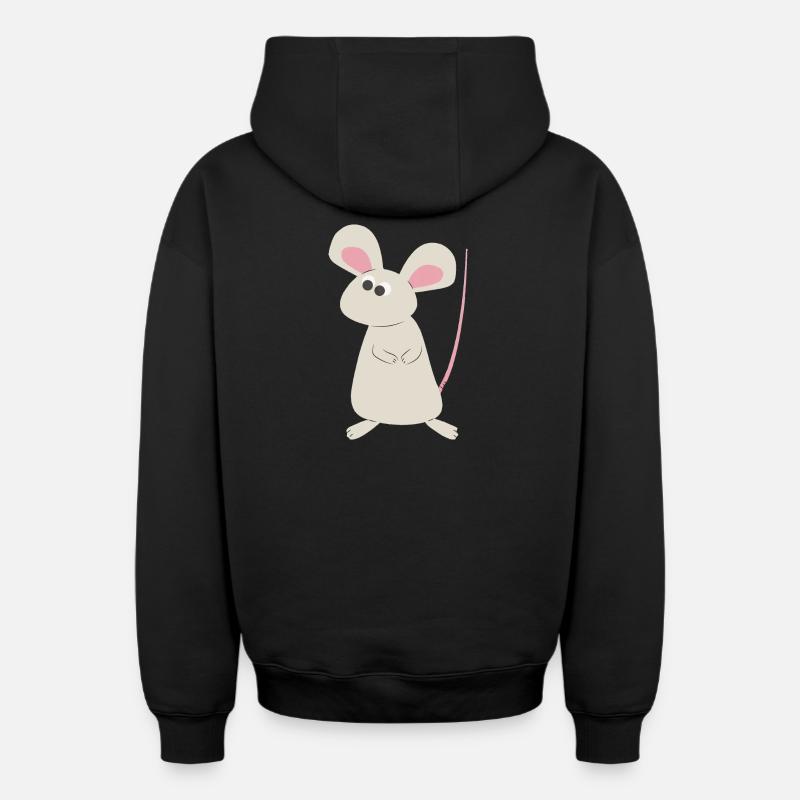 Cleveres Mäuschen - Oversized Heavyweight Unisex Zip Hoodie - Schwarz