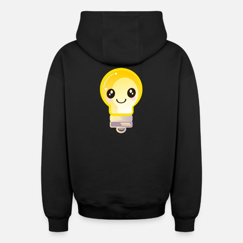 AMPOULE - Sweat à capuche unisexe zippé oversize épais SPREAD - noir
