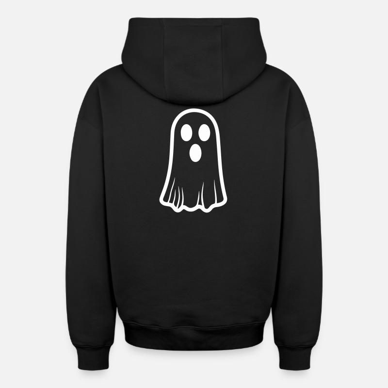 Fantôme - Sweat à capuche unisexe zippé oversize épais SPREAD - noir