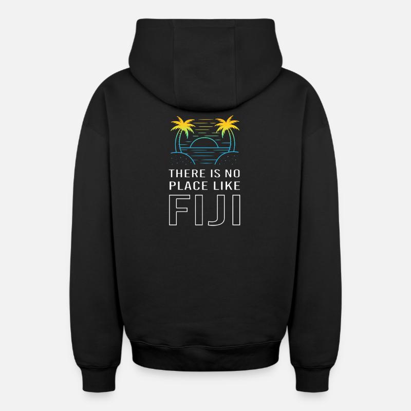 Fidji - Sweat à capuche unisexe zippé oversize épais SPREAD - noir