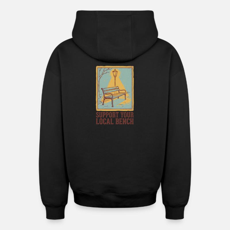 Bench de soutien - Sweat à capuche unisexe zippé oversize épais SPREAD - noir
