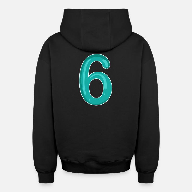 Numéro 6 Numéro - Sweat à capuche unisexe zippé oversize épais SPREAD - noir