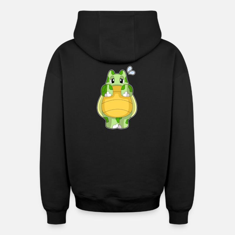 Tortue timide - Sweat à capuche unisexe zippé oversize épais SPREAD - noir