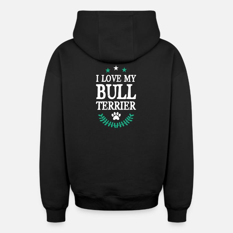 Bull terrier - Sweat à capuche unisexe zippé oversize épais SPREAD - noir
