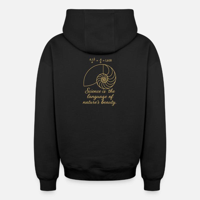 Coque de Fibonacci - Sweat à capuche unisexe zippé oversize épais SPREAD - noir