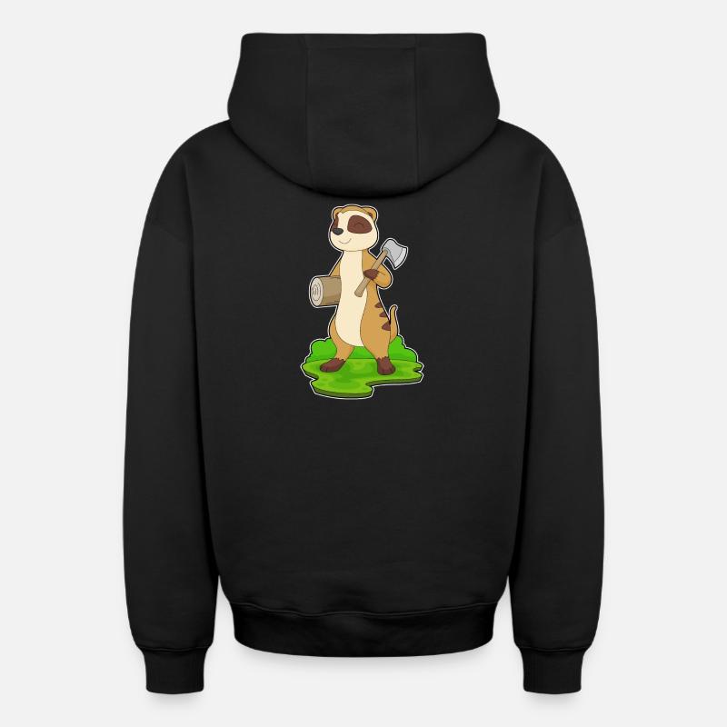 Hache de bûcheron suricate - Sweat à capuche unisexe zippé oversize épais SPREAD - noir