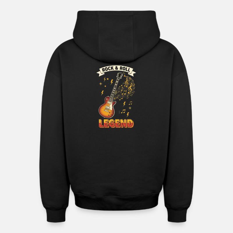 Légende du rock & roll - Sweat à capuche unisexe zippé oversize épais SPREAD - noir