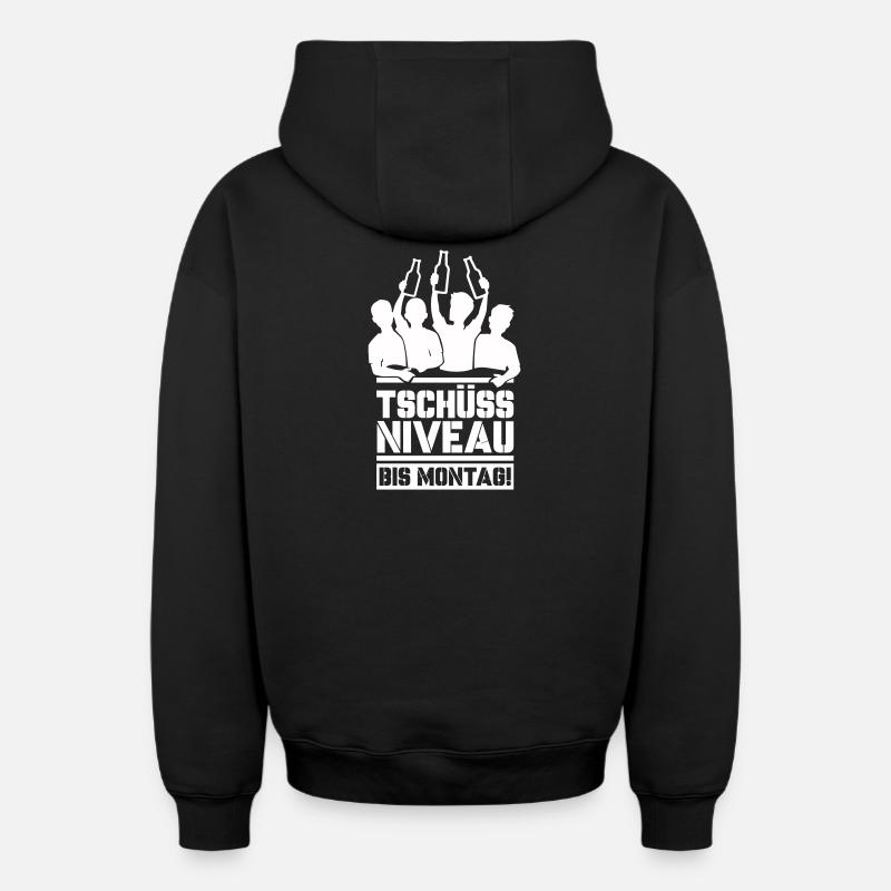 Bye bye niveau jusqu’à lundi - Sweat à capuche unisexe zippé oversize épais SPREAD - noir