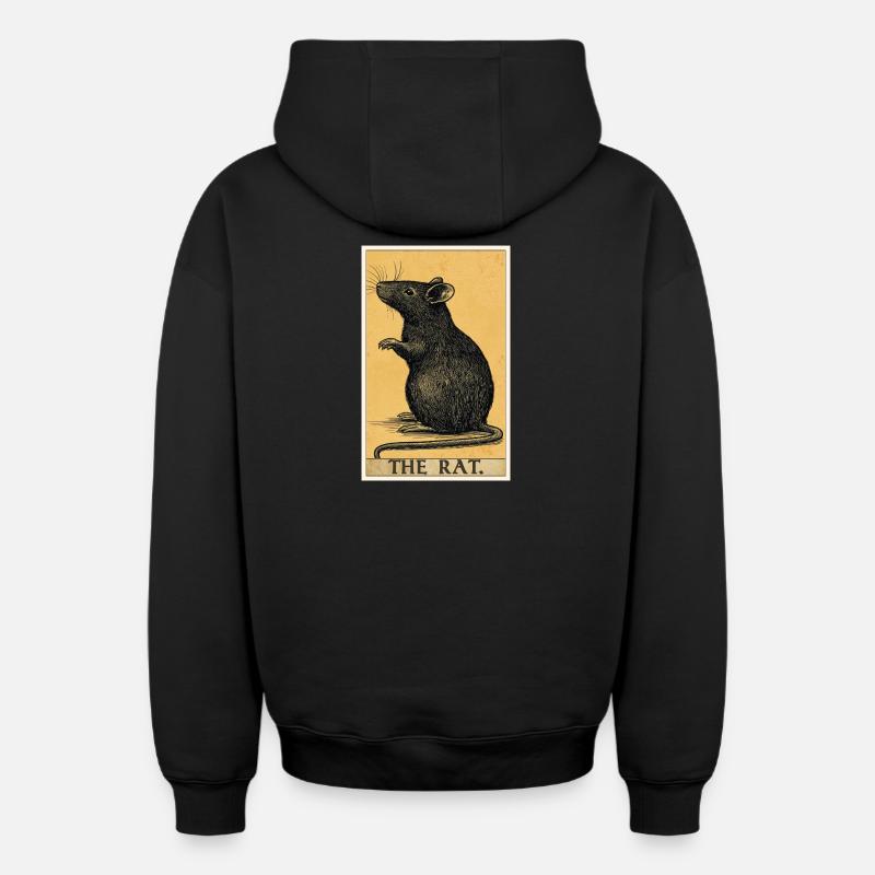 Rat Rat - Sweat à capuche unisexe zippé oversize épais SPREAD - noir