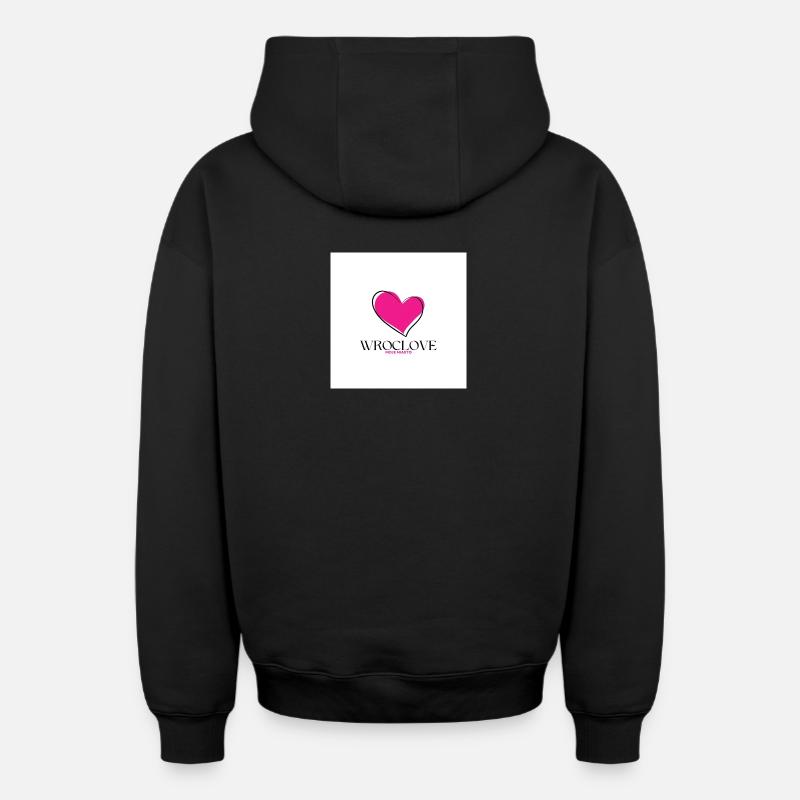 Wroclaw - Sweat à capuche unisexe zippé oversize épais SPREAD - noir