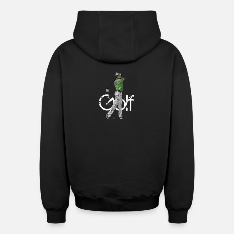 golf - Sweat à capuche unisexe zippé oversize épais SPREAD - noir