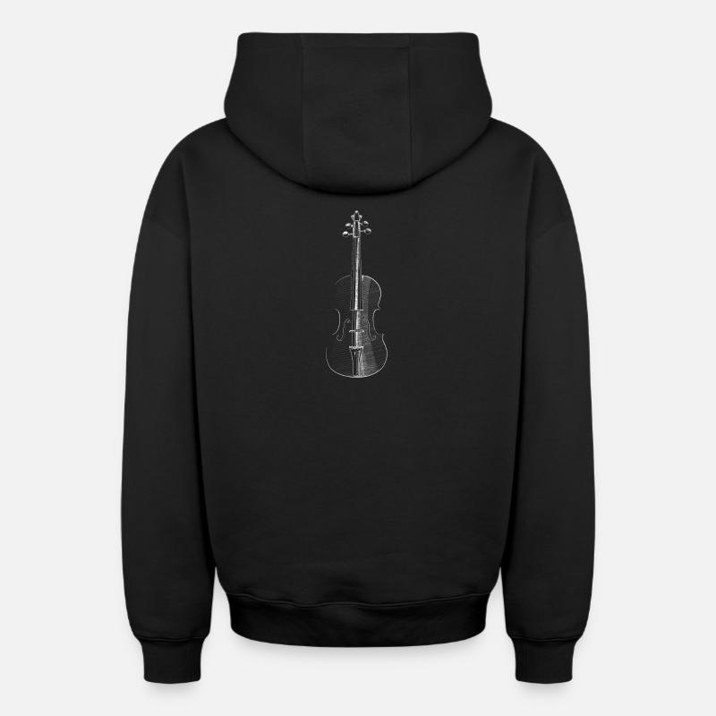 Violon - Sweat à capuche unisexe zippé oversize épais SPREAD - noir