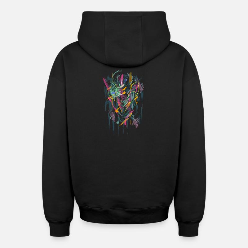 Art - Sweat à capuche unisexe zippé oversize épais SPREAD - noir