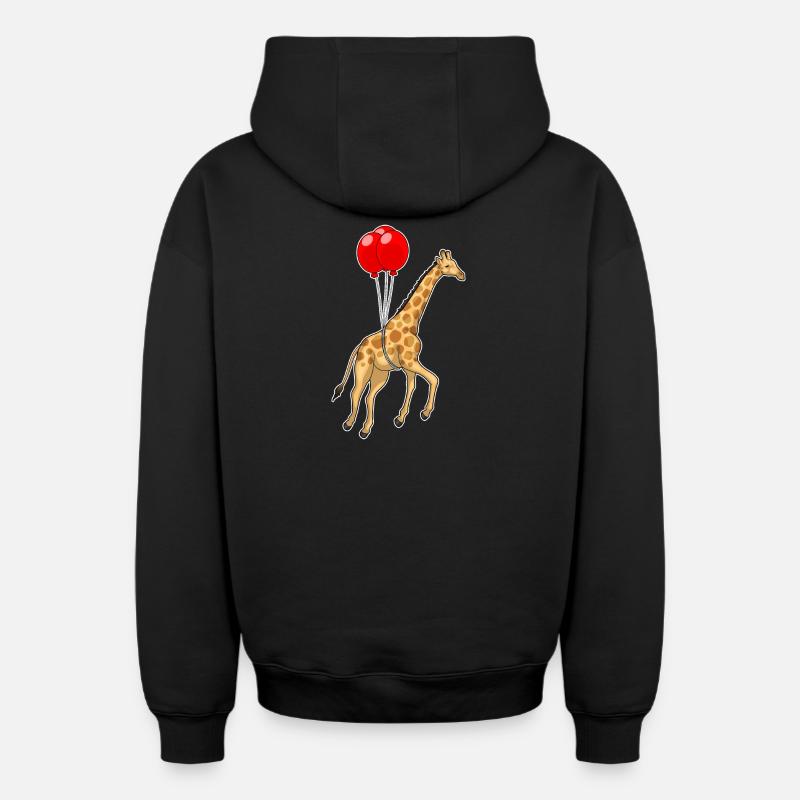 Ballon girafe - Sweat à capuche unisexe zippé oversize épais SPREAD - noir