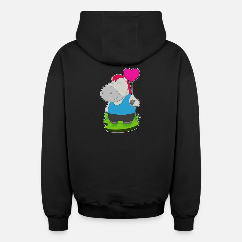 Ballon de cheval - Sweat à capuche unisexe zippé oversize épais SPREAD - noir