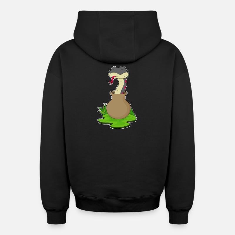 Vase Serpent - Sweat à capuche unisexe zippé oversize épais SPREAD - noir