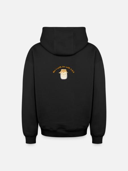 Levain - Sweat à capuche unisexe zippé oversize épais SPREAD - noir