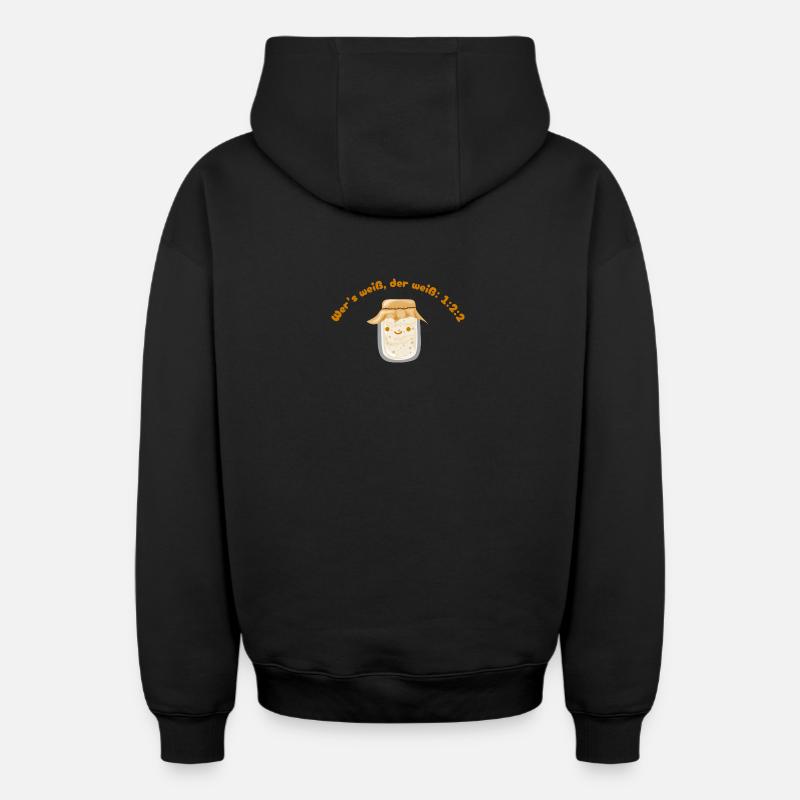 Sauerteigstarter - Oversized Heavyweight Unisex Zip Hoodie - Schwarz