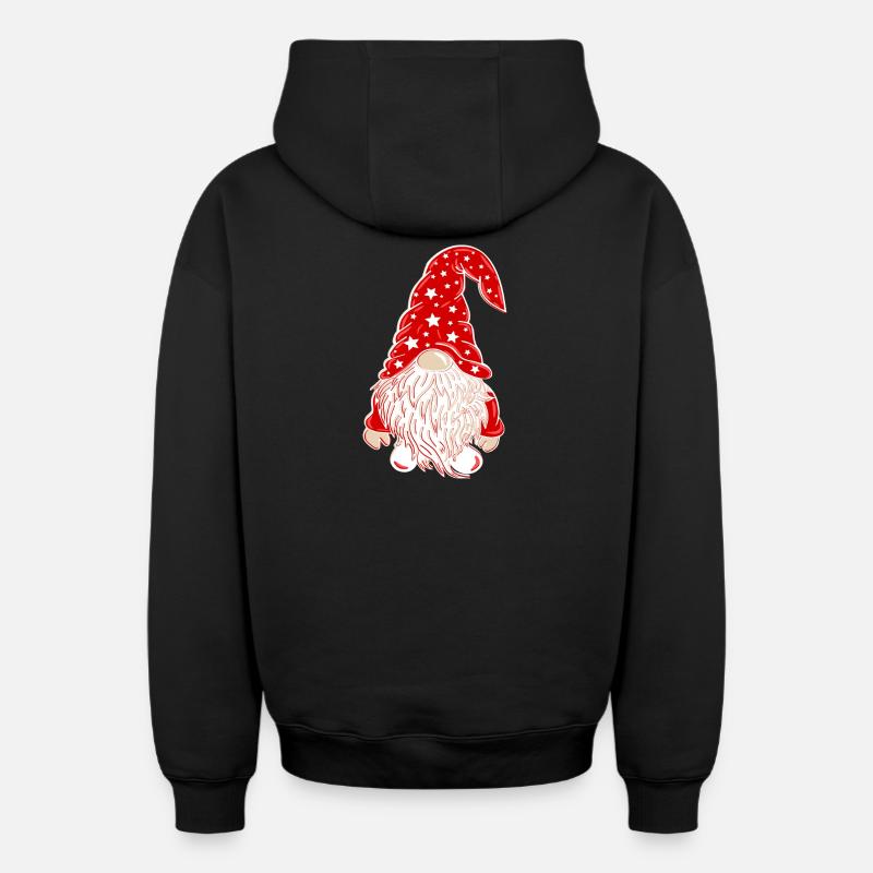 Nain de Noël Noël - Sweat à capuche unisexe zippé oversize épais SPREAD - noir